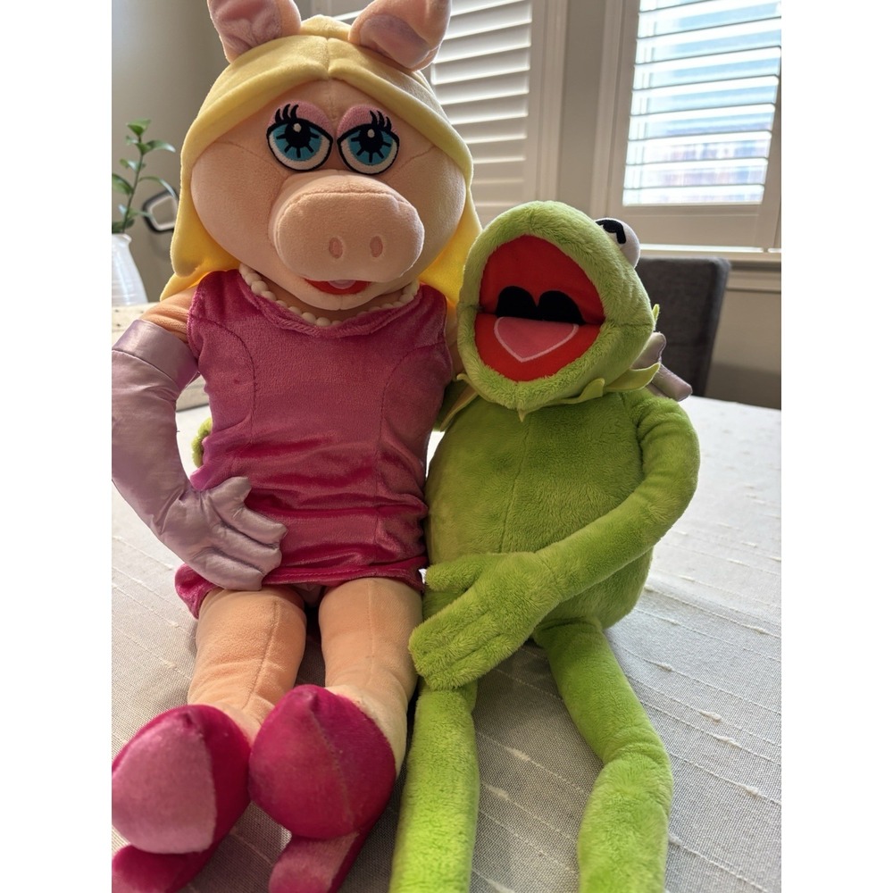 Disney Jim Henson MISS PIGGY & KERMIT Frog Prince Valentines Day 21" Plush Dolls